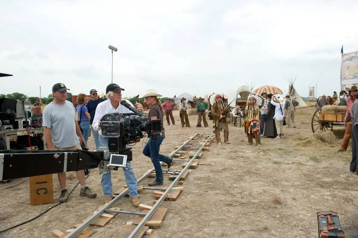 Roger Deakins (Director of Photography) on the set of TRUE GRIT