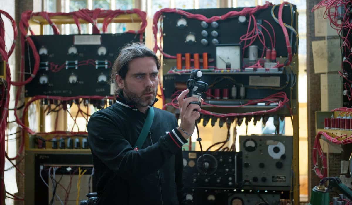 Cinematographer OSCAR FAURA on the set of THE IMITATION GAME