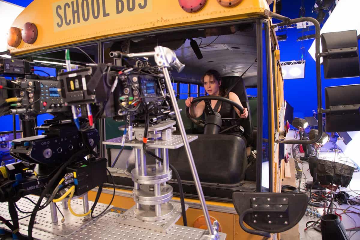 TERMINATOR GENISYS Emilia Clarke on the set of Terminator Genisys from Paramount Pictures and Skydance Productions.
