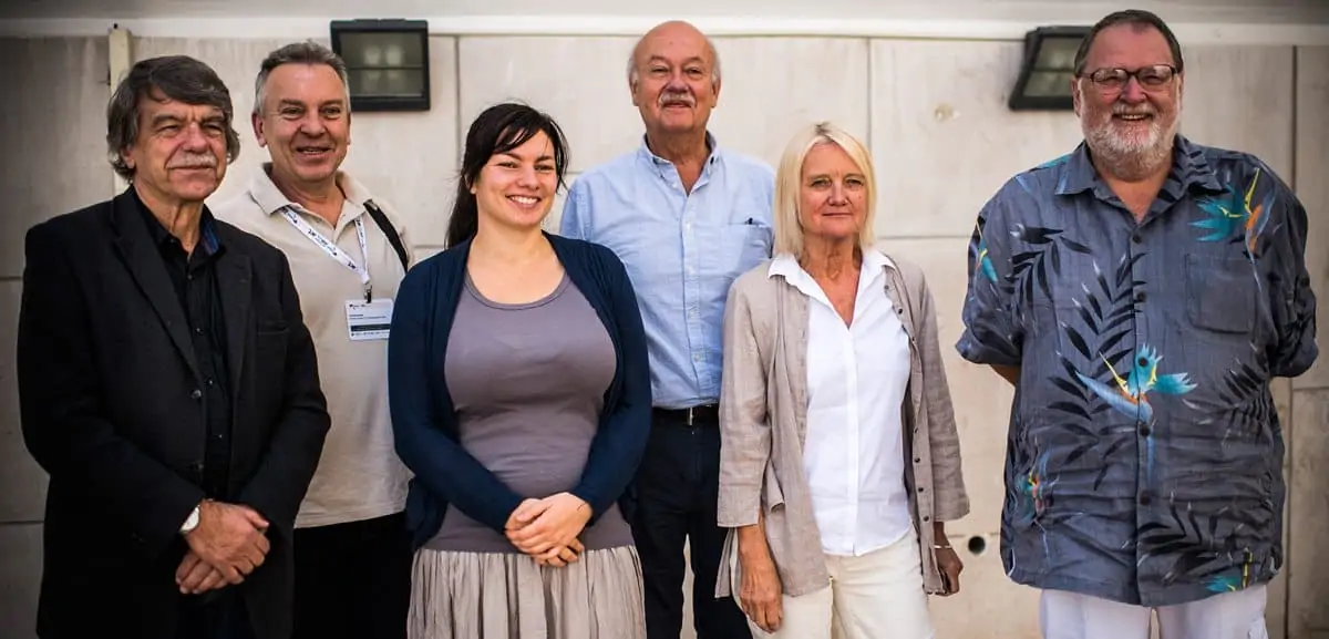 The usual suspects ... the new board of IMAGO (l-r): Rolf Voukanges BVK, Pedrag Bamboc SAS, Elen Lotman ESC, Paul René Roestad FNF president of IMAGO, Nina Kellgren BSC and Ron Johanson ACS. The board member Daniele Nannuzzi AIC was absent.