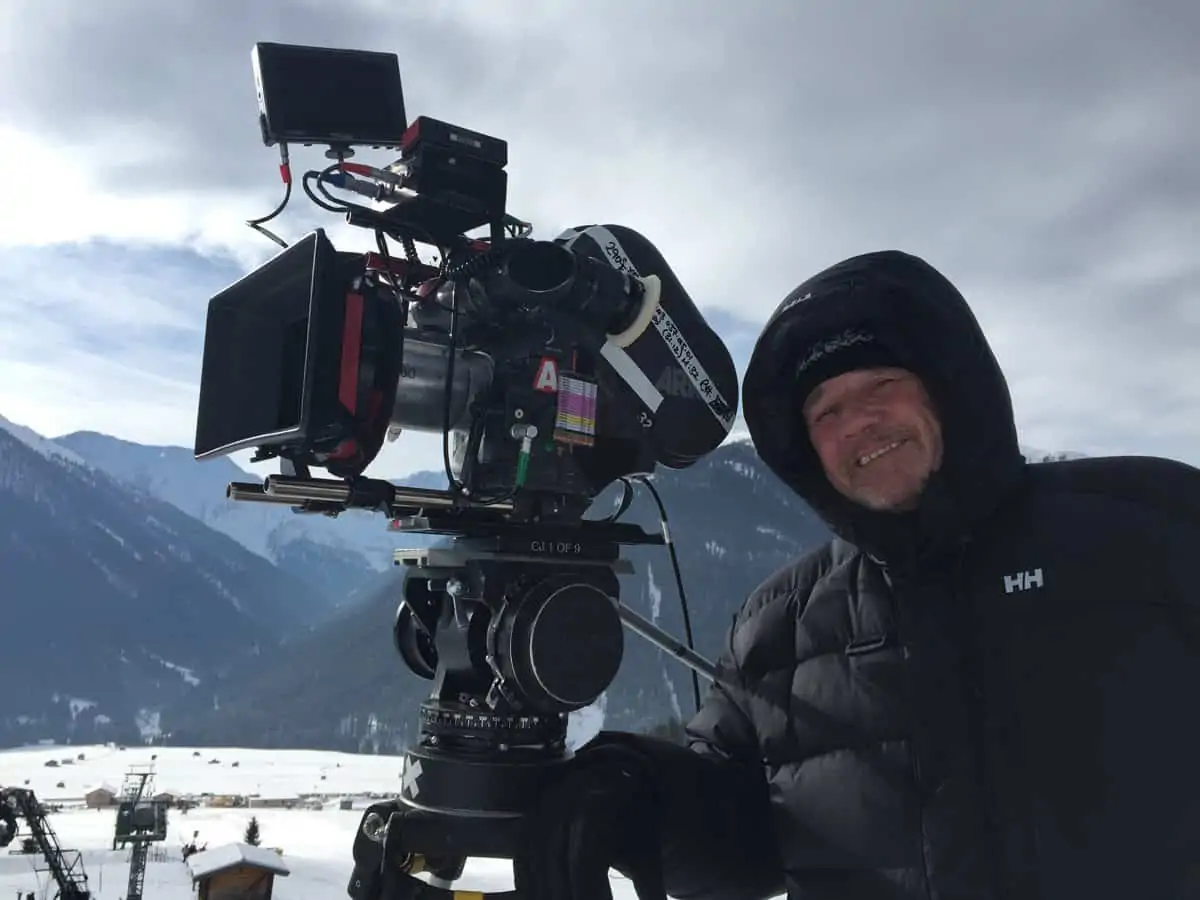 Brr ... Clive Jackson shooting on the snowy lopes in Austria