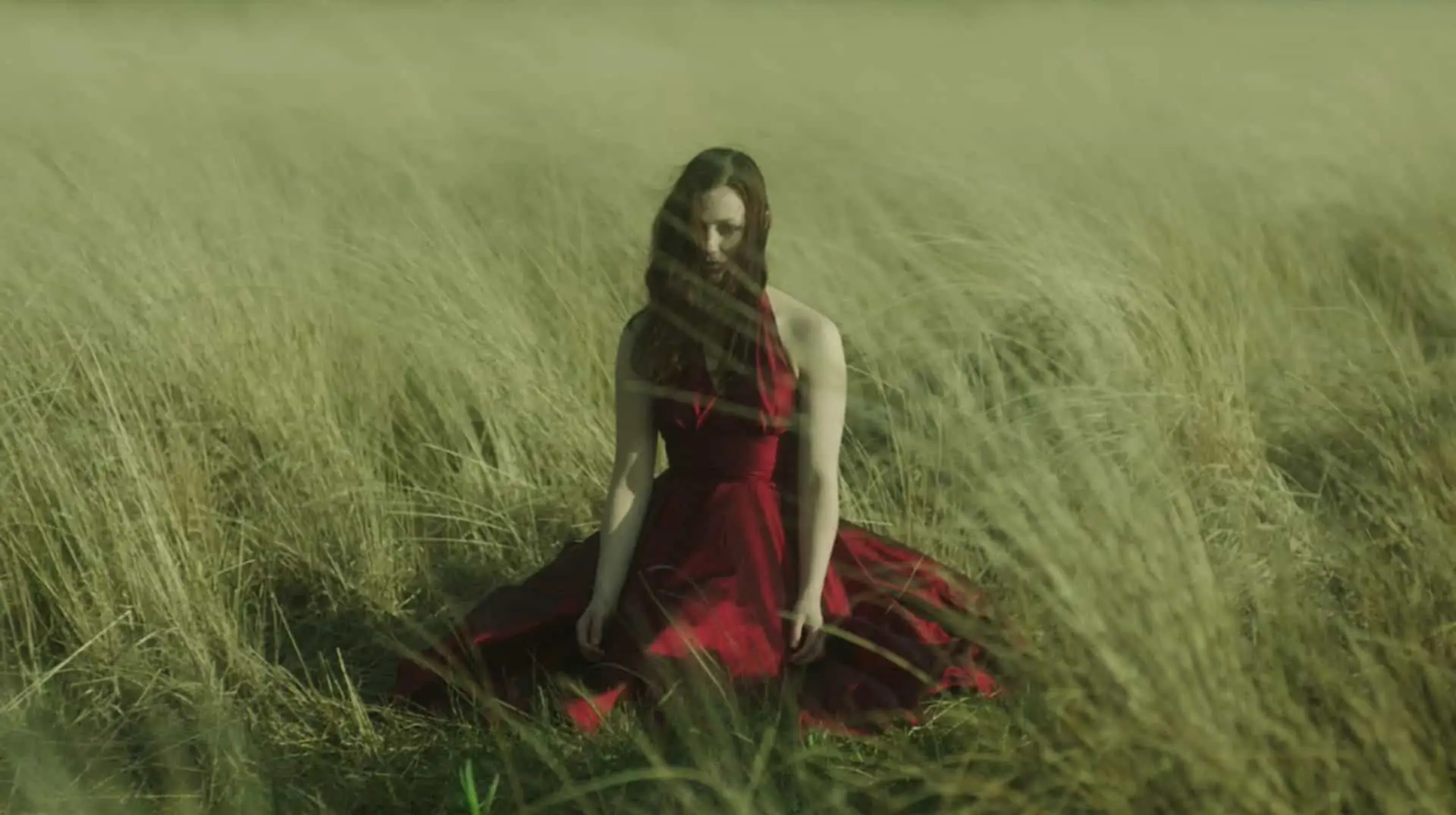 Lady in red... a powerful image from the award-winning episode of <em>Hinterland</em>