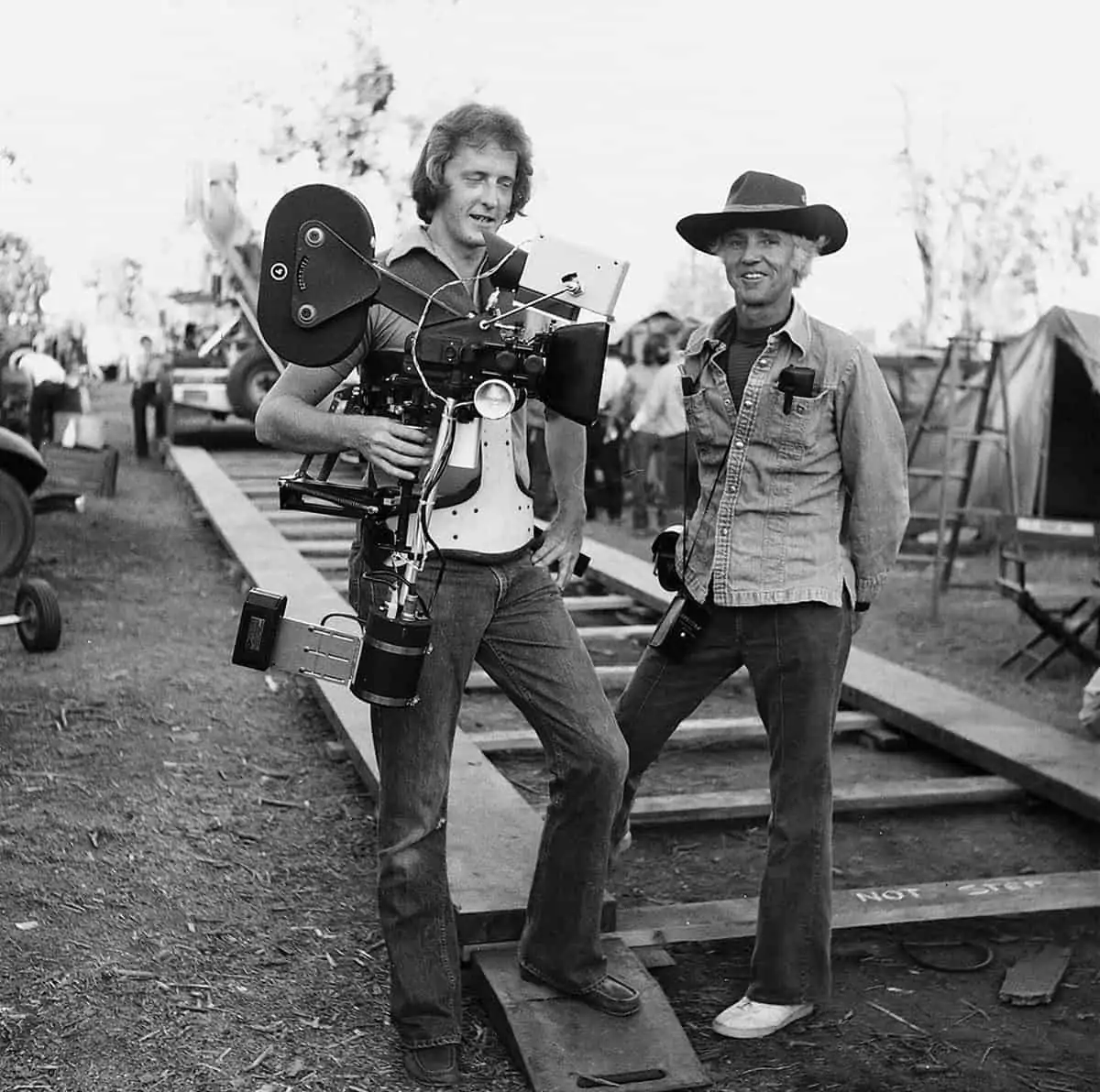 First motion picture... standing beside the late, great Haskell Wexler ASC on the set of <em>Bound For Glory</em>