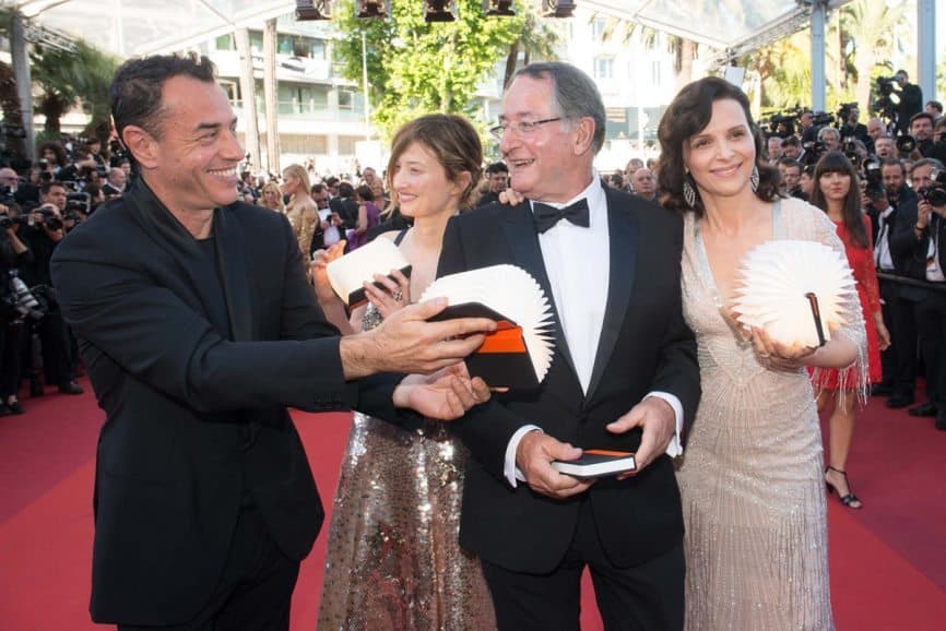 Cannes Red carpet… Matteo Garrone, Alba Rohrwacher, Peter Suschitzky and Juliette Binoche. Photo by Dominique Charriau