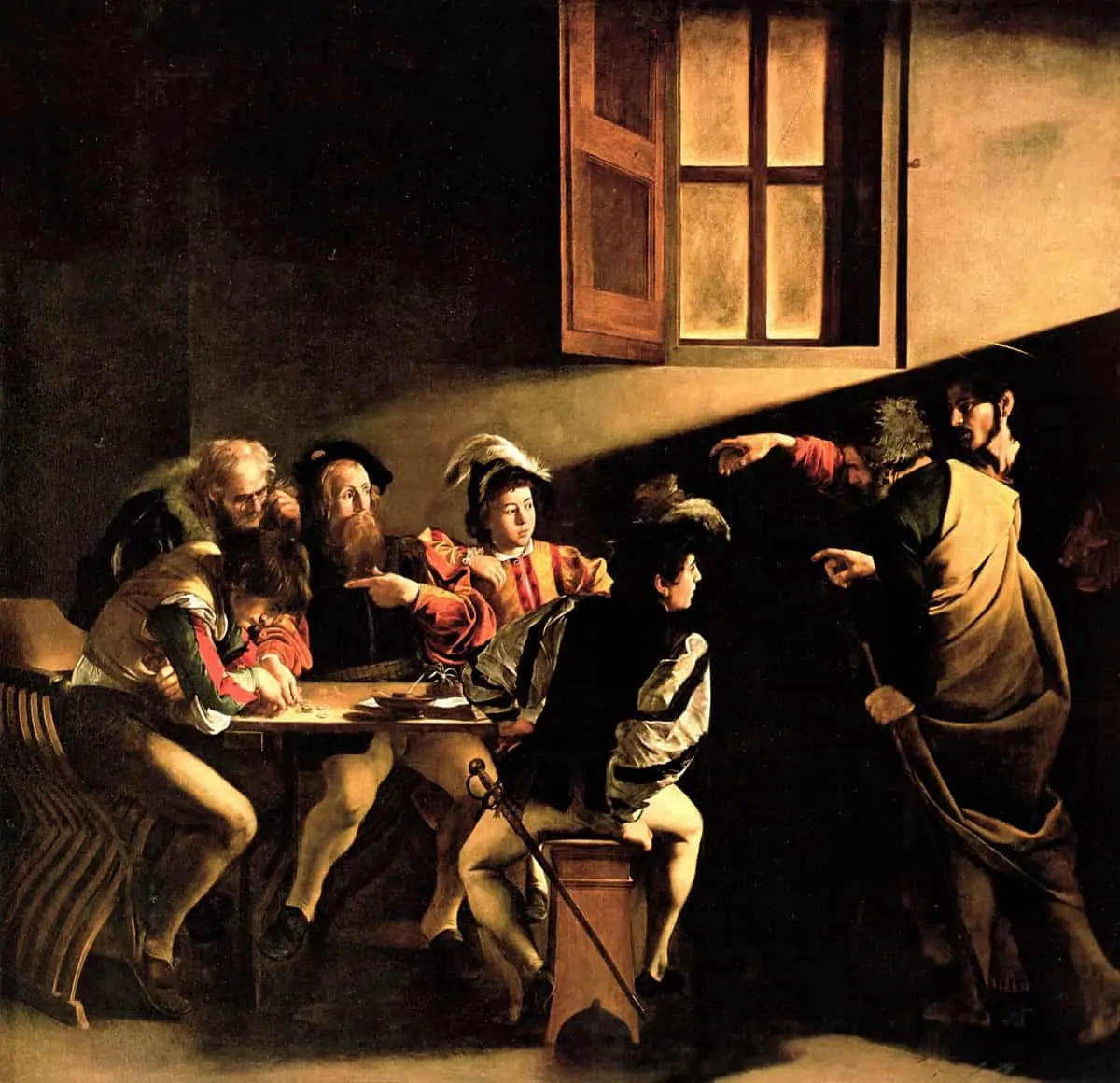 Caravaggio, <em>The Calling of Saint Matthew</em>, 1600