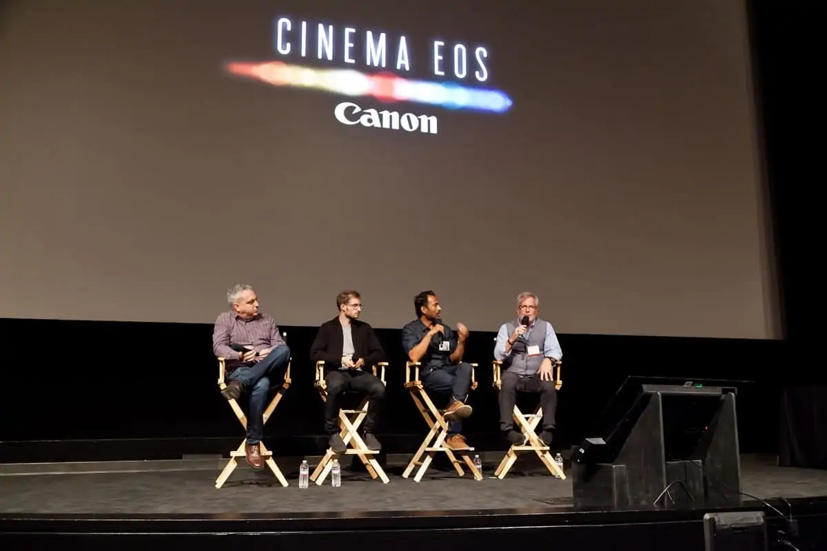 Canon First Look Panel: Tim Smith (Moderator) Andrew Fried (Director), Bryant Fisher (DoP), Rohan Chitraker (DIT)