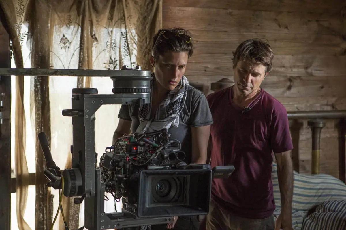 DP Rachel Morrison shoots the feature <em>Mudbound</em>. Photo credit: Steve Dietl, Netflix.