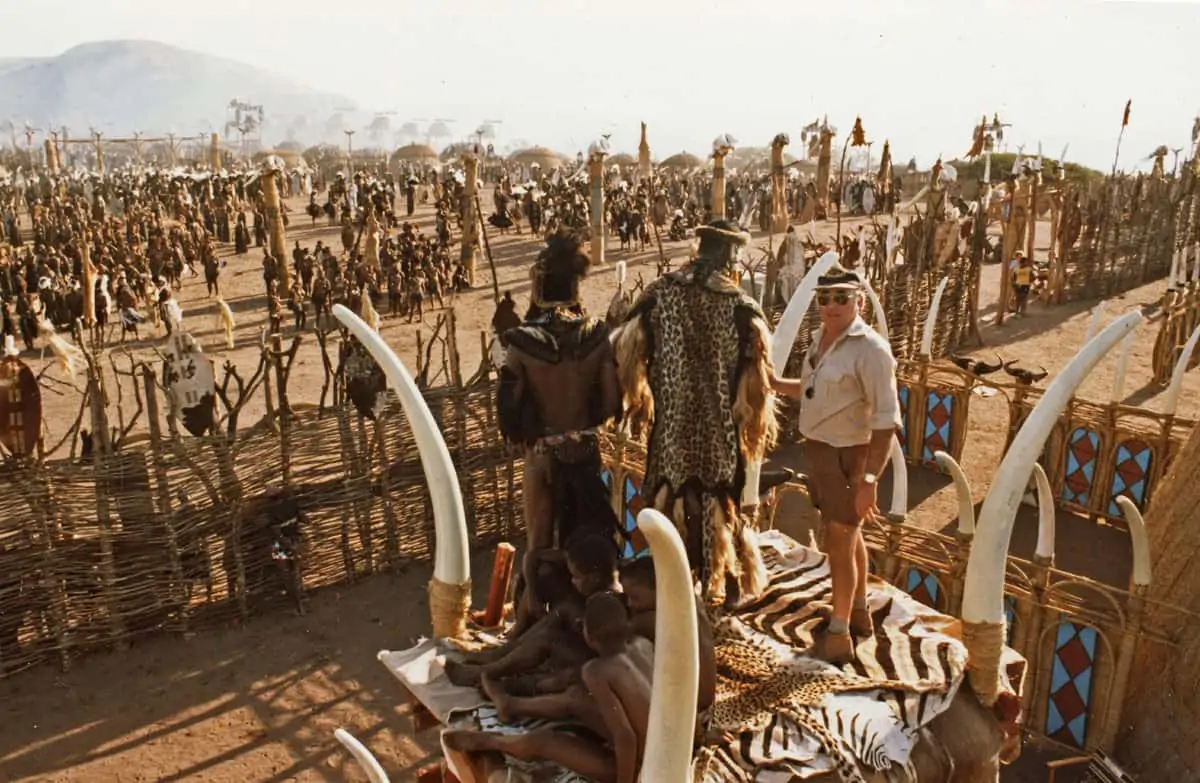 <em>Shaka Zulu</em>... shooting
with over 2,000 Zulu
warriors for several days