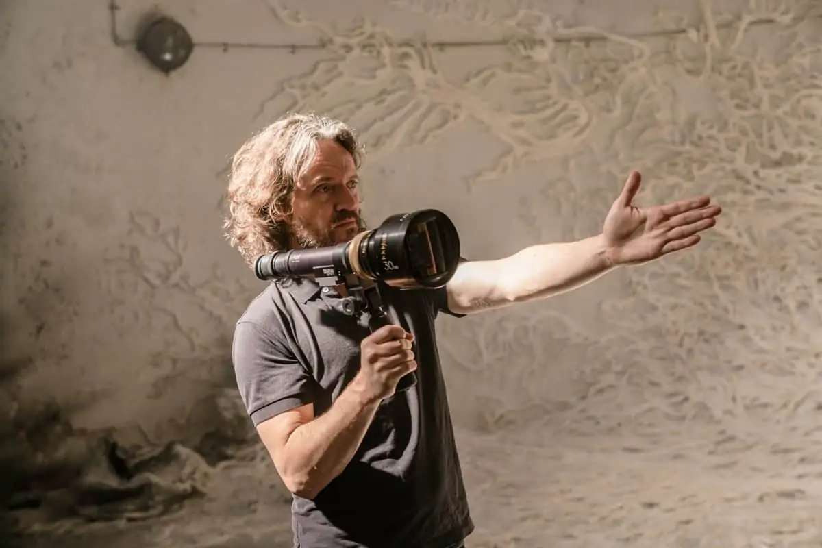 Director of Photography Rob Hardy on the set of <em>Annihilation</em>. Photo credit: Peter Mountain