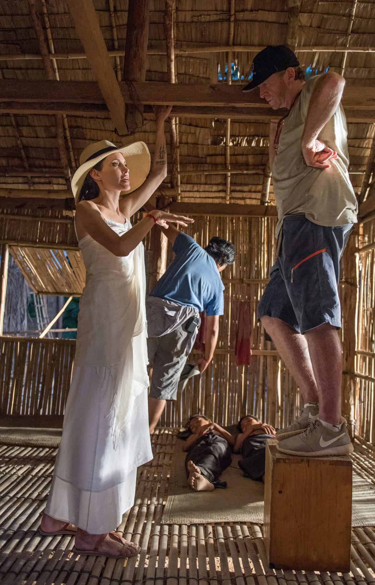 First They Killed My Father Director Angelina Jolie and DP Anthony Dod Mantle DFF BSC ASC deep in discussion