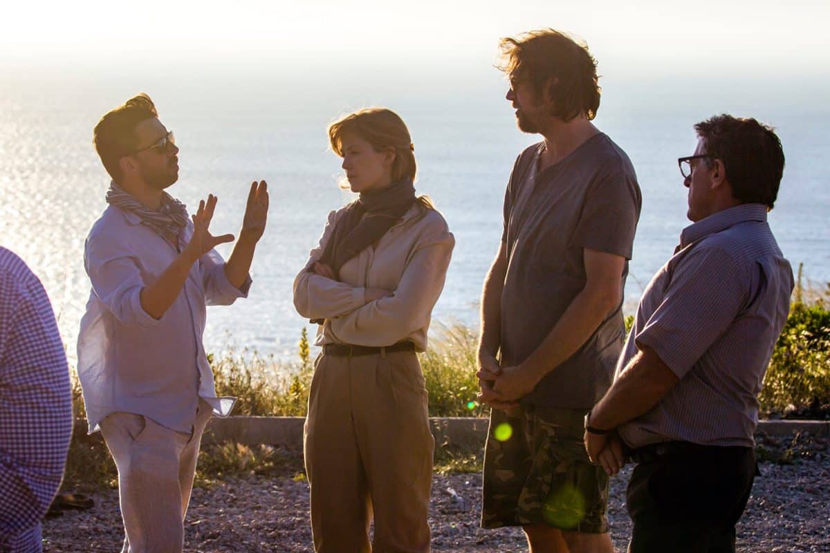BEIRUT_01518_R_CROP DP Björn Charpentier, actor Rosamund Pike, Director Brad Anderson, and actor Dean Norris. Credit: Sife Eddine El Amine / Bleecker Street