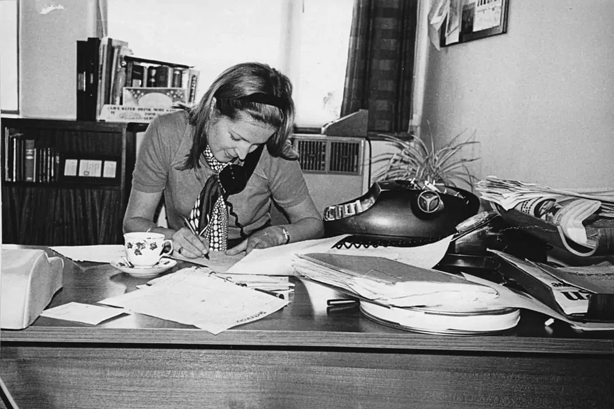 Always dedicated... Frances at her desk at Technicolor