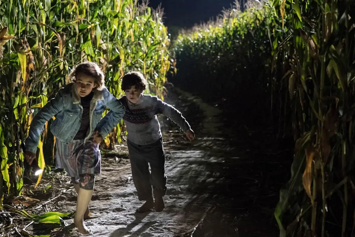 Left to right: Millicent Simmonds and Noah Jupe in A QUIET PLACE, from Paramount Pictures.