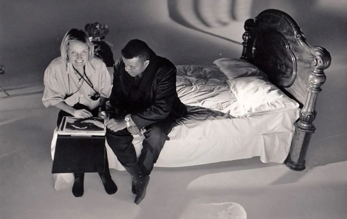 Nina and director Isaac Julien duing production on <em>Looking For Langston</em>