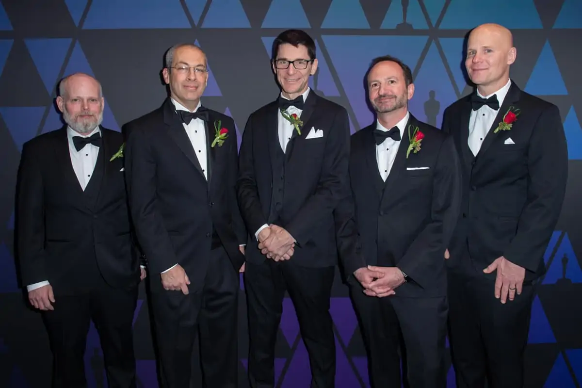 Daniel Wilk, Michael Natkin, David M. Cotter  David Simons, and James Acquavella prior to the Academy of Motion Picture Arts and Sciences' Scientific and Technical Achievement Awards