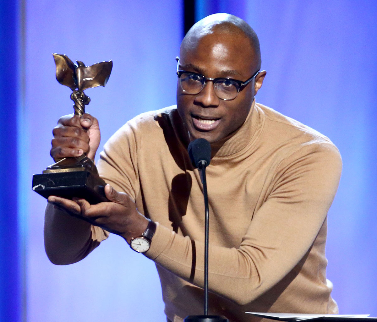 Barry Jenkins accepts  Best Director for <em>If Beale Street Could Talk</em> during the Independent Spirit Awards (Photo by Tommaso Boddi/Getty Images)