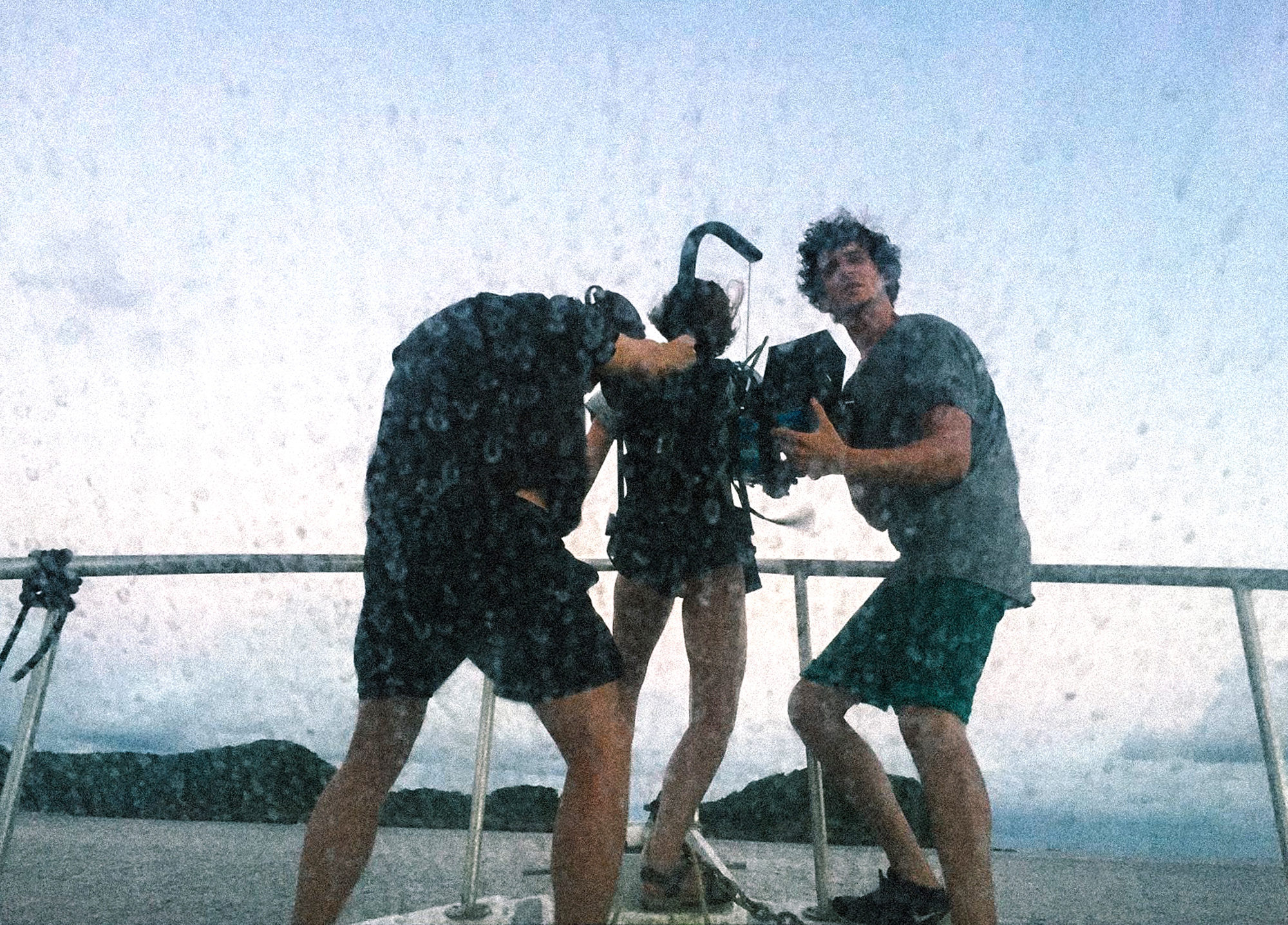 Shooting a commercial in Tobago - dir. Thomas Bryant, DP Evelin van Rei and focus puller Tommy McMahon. Photo credit: Hayley Williams