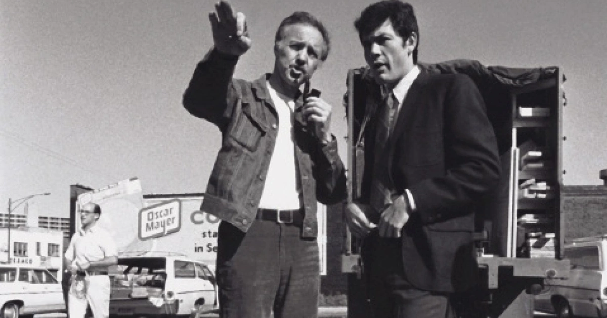 Haskell Wexler on the set of 1969's Medium Cool.