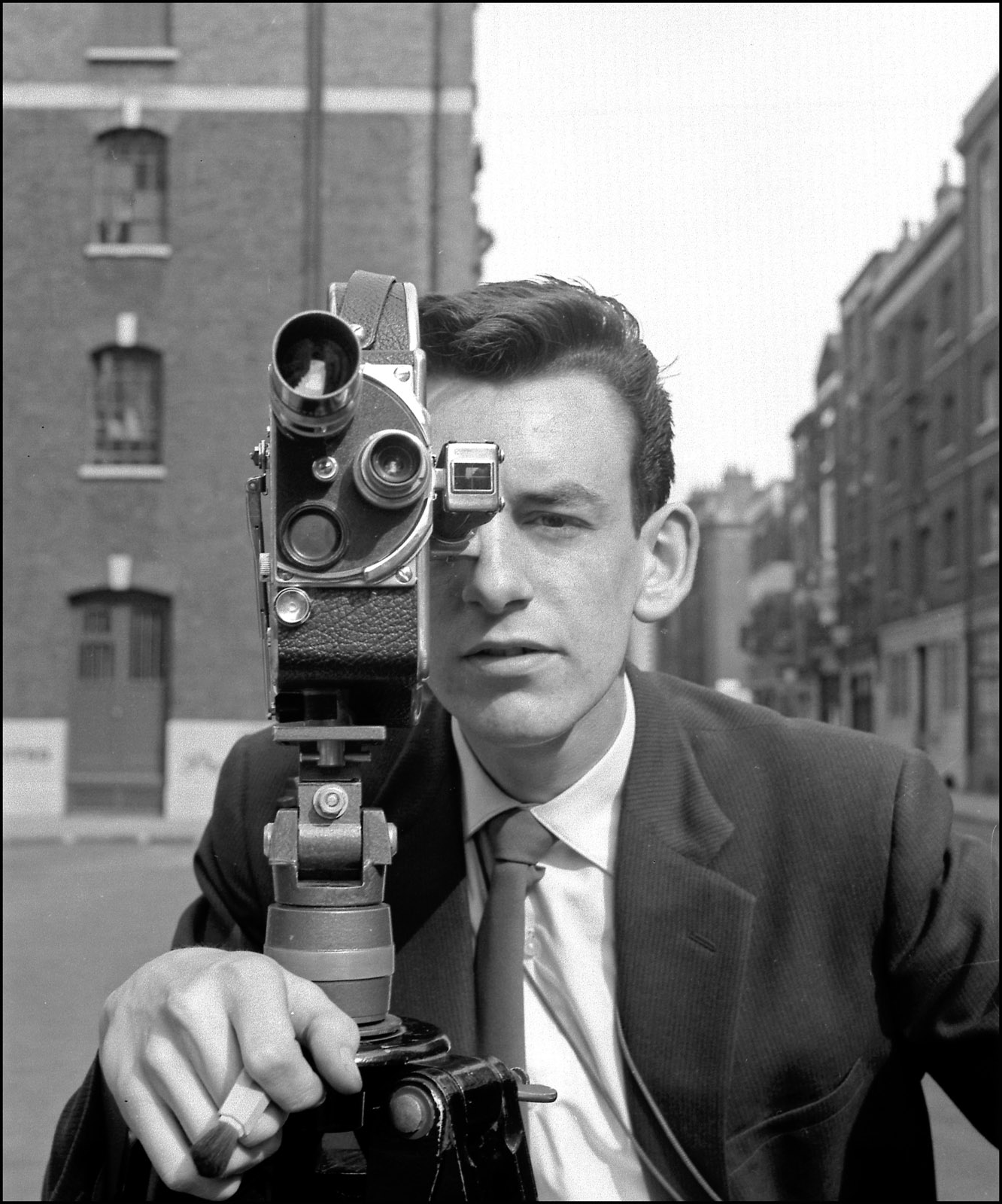 Phil at 18 with his first film camera shooting a non-professional film <em>Dust In The Wind</em> (1958)