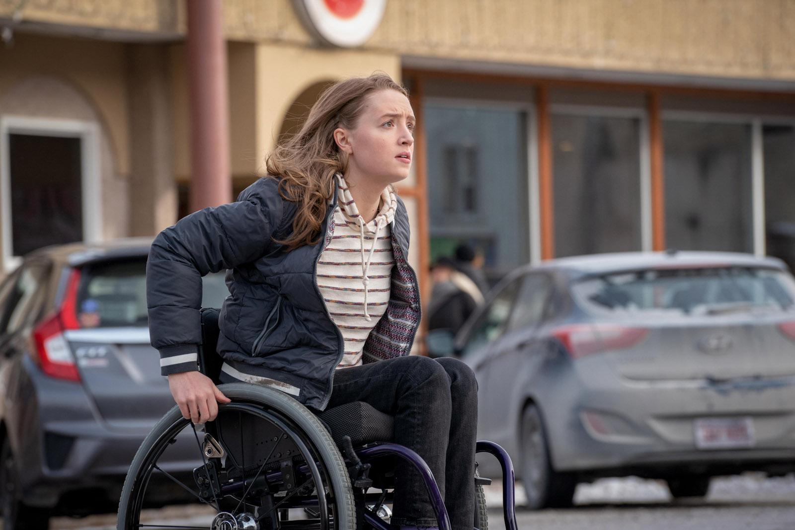 Chloe (Kiera Allen) in Hulu thriller Run (Photo by: Allen Fraser/Hulu)