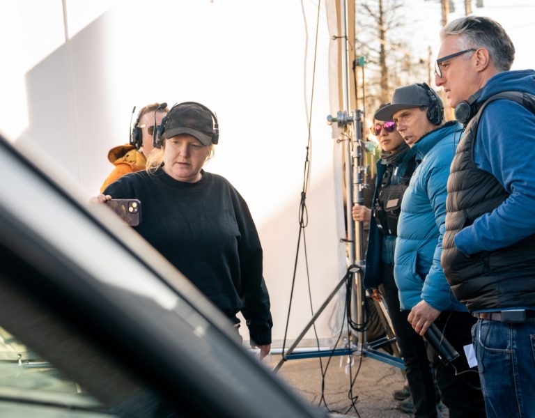 A group of people on a film set
