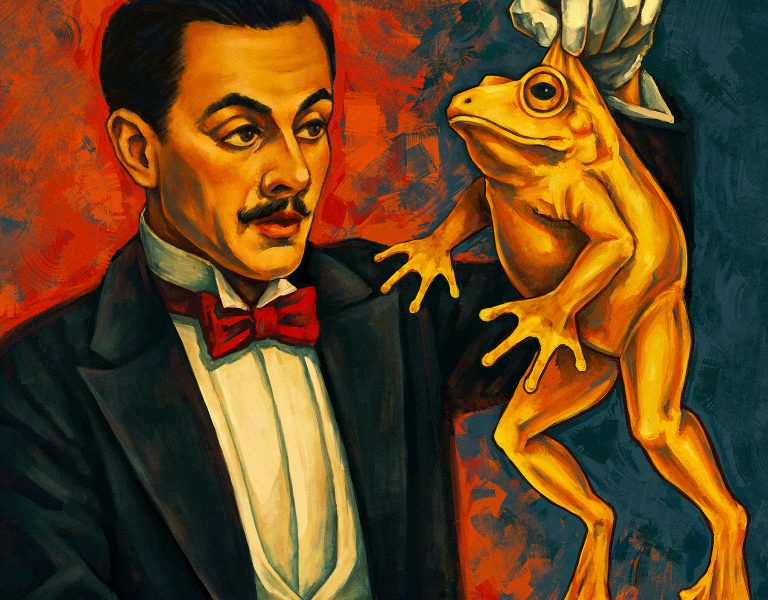EnergaCAMERAIMAGE Poster showing a magician pulling a golden frog out of a hat