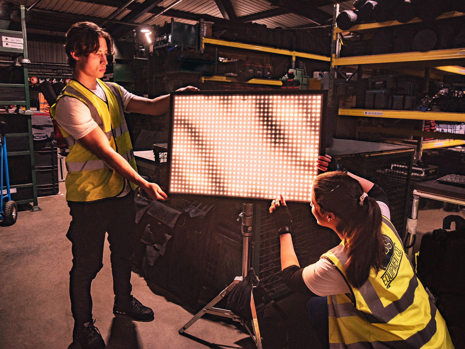 MBS Equipment Co apprentices working on lighting on a film set