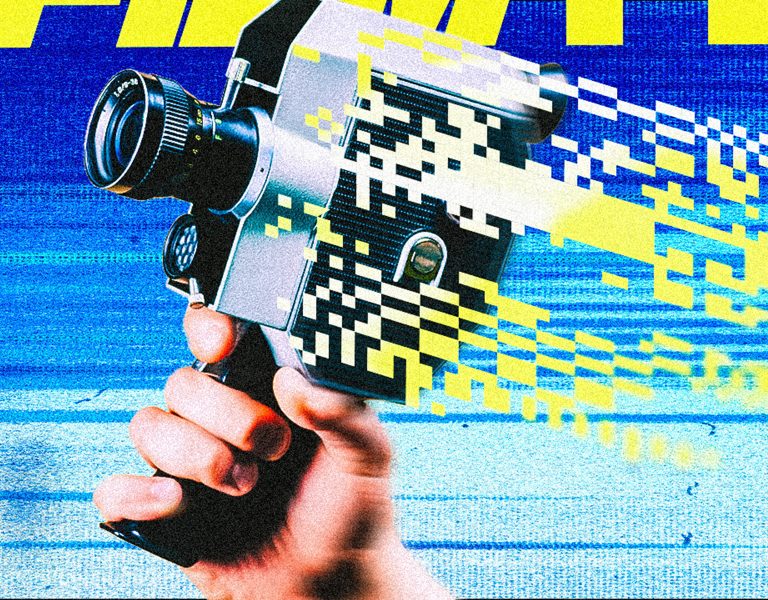 No Sleep 'til Film Fest poster showing a hand holding a camera
