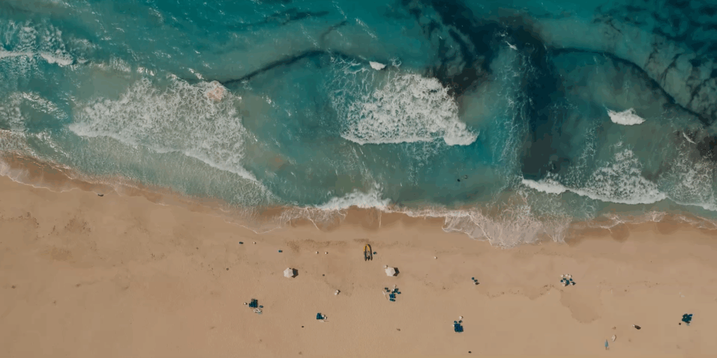 Aerial shot of a beach
