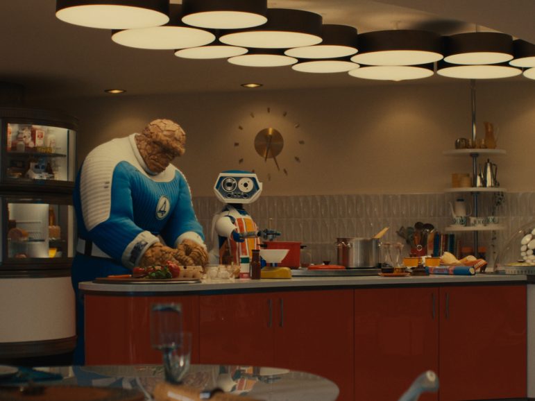 The Thing cooking in the kitchen