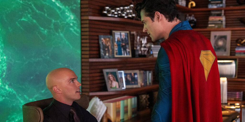 Superman staring down Lex Luthor