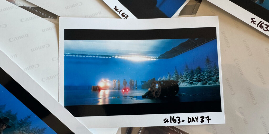 A photograph behind the scenes of Black Phone 2