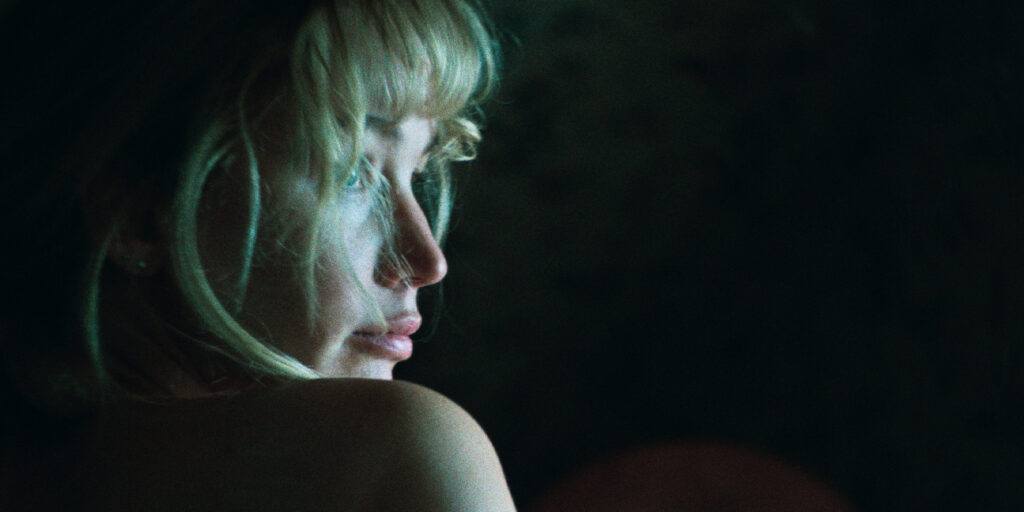 Jennifer Lawrence looking off to the side