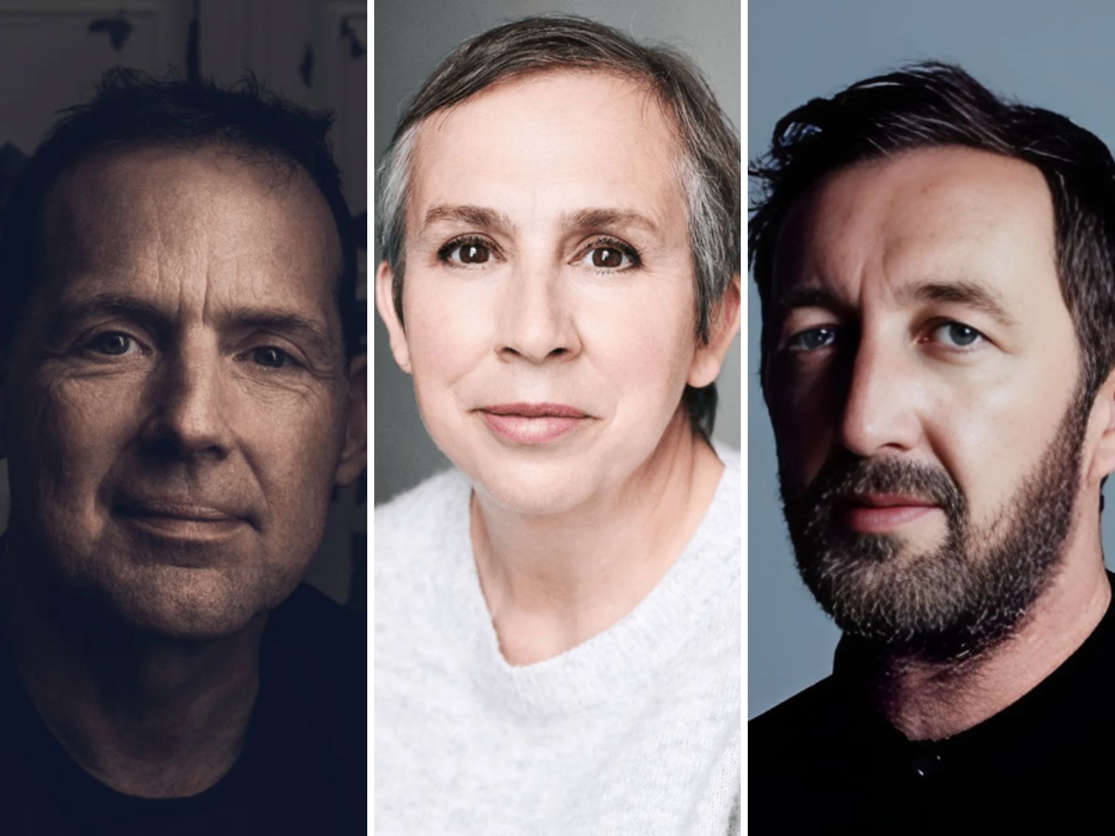 Johnnie Burn, Abi Morgan OBE and Ralph Ineson in side by side photos