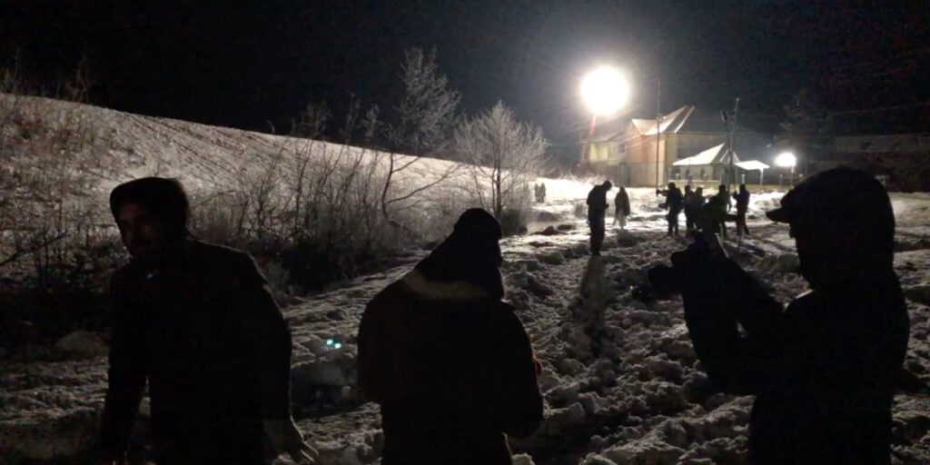 Film crew outside