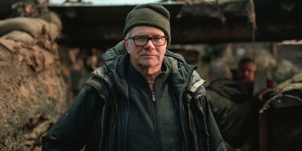 Cinematographer Alasdair Walker on set