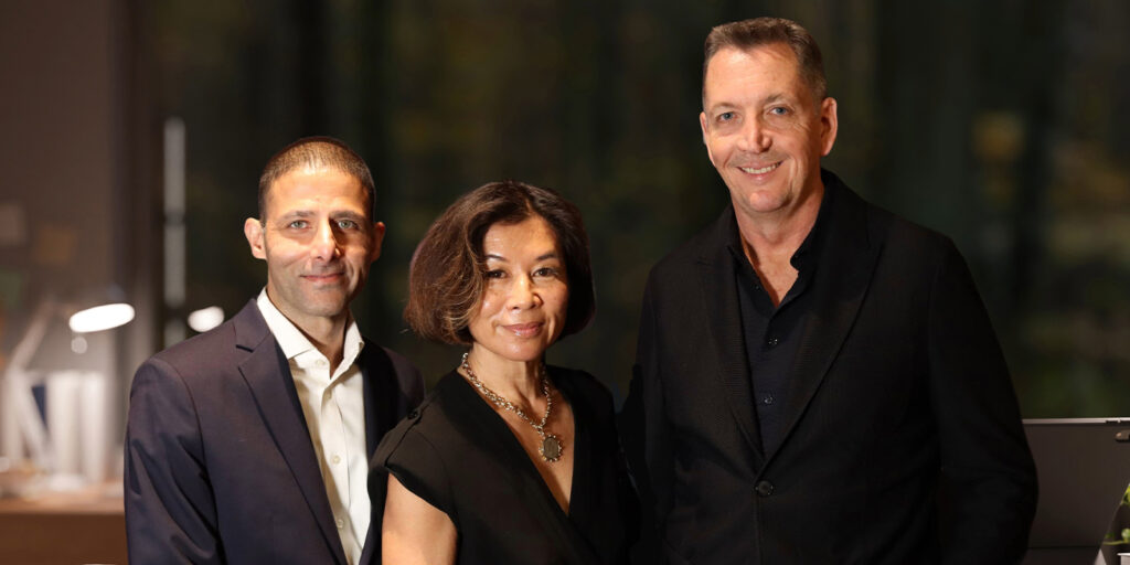 Showrunnr co-founders Manu Warikoo, Pia Saengswang and Sean Cooney stood together