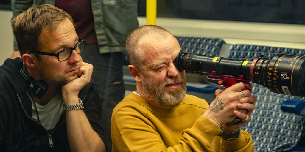 Film crew on a tube