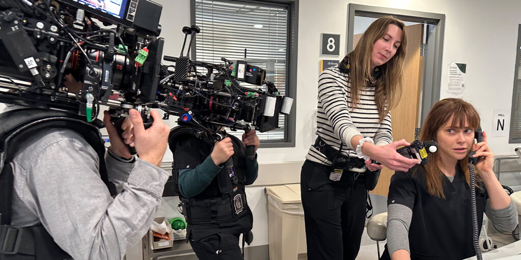 Film crew in a hospital 