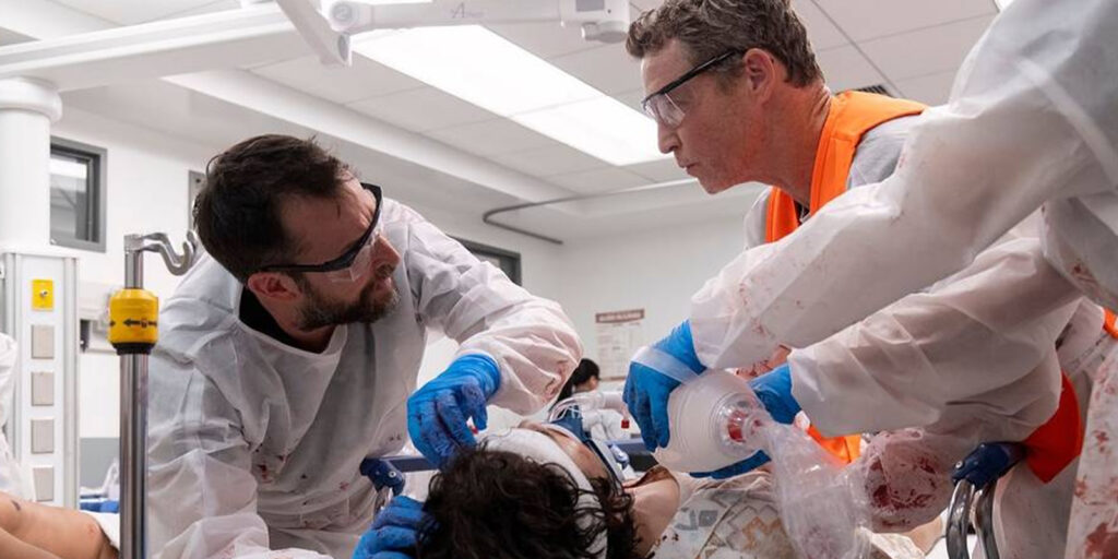 People on a hospital ward