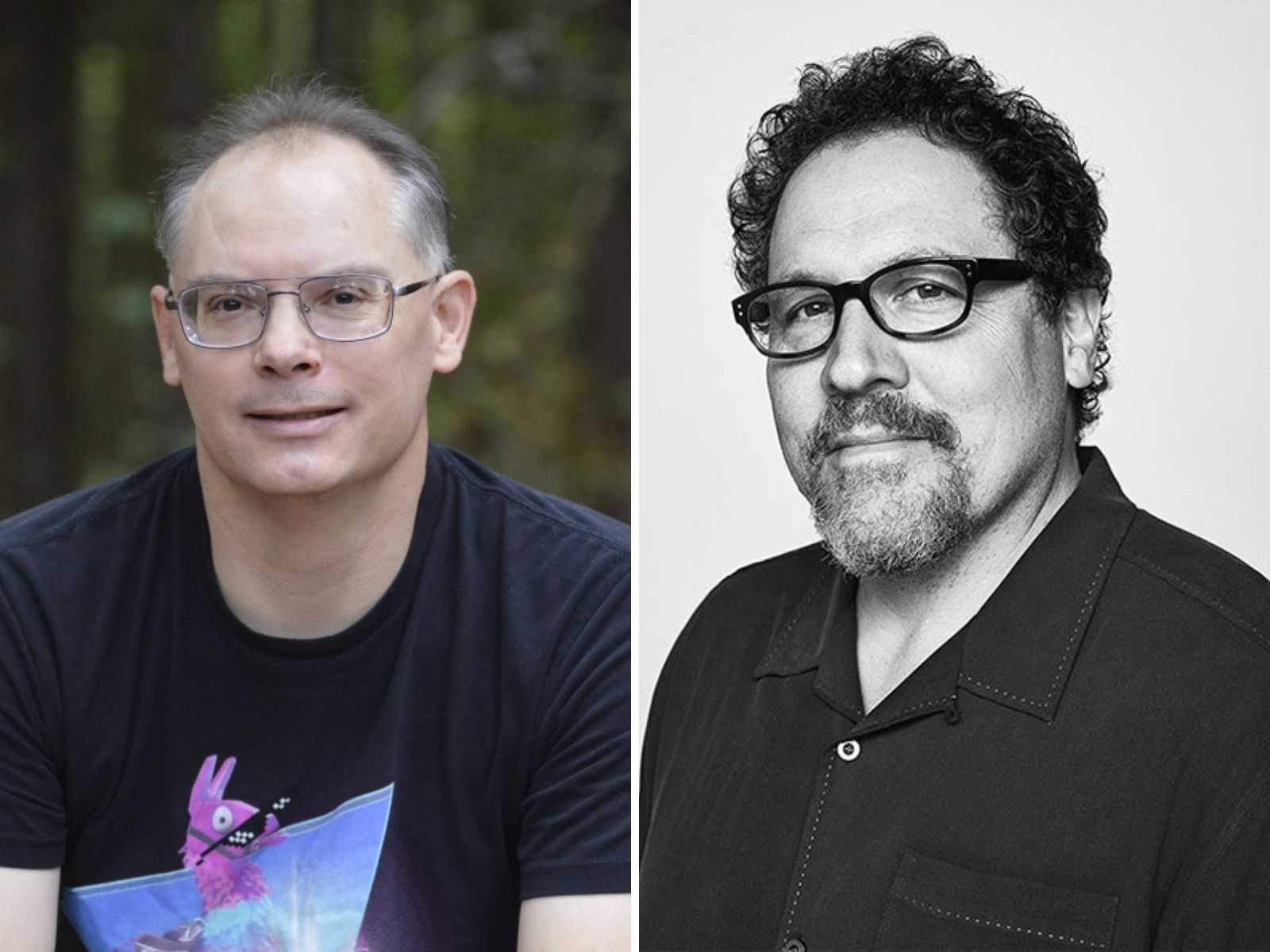 Tim Sweeney and Jon Favreau in side by side headshots