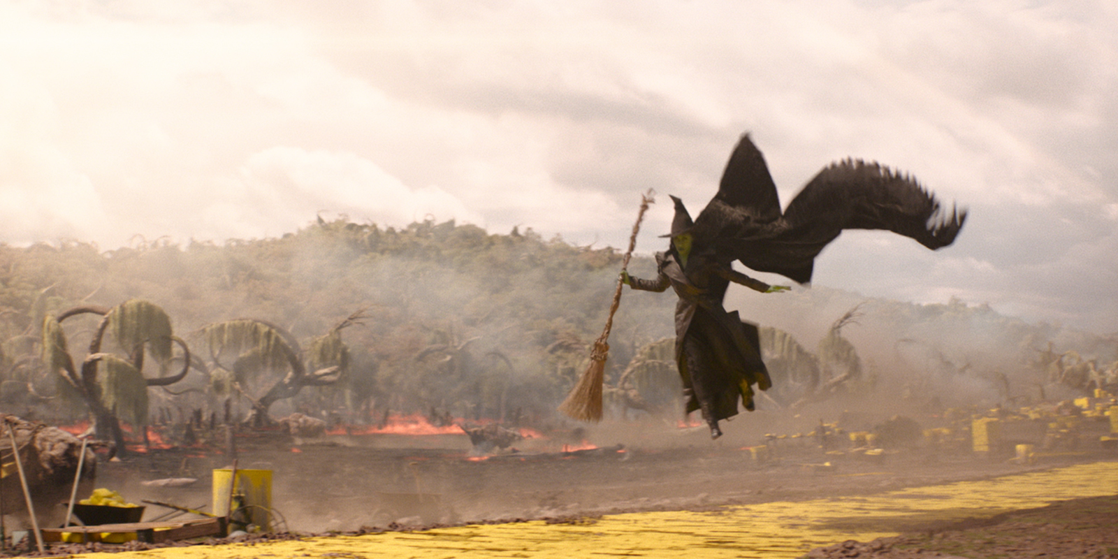 The Wicked witch flying through the air
