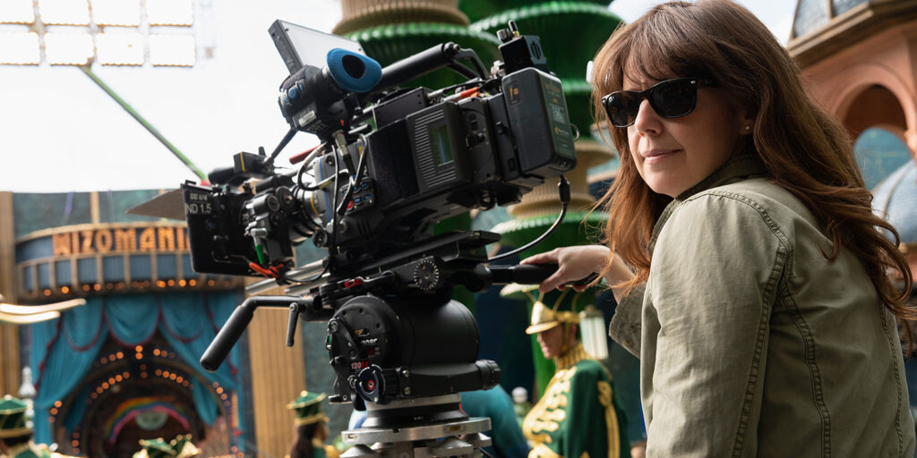 Alice Brooks BSC in sunglasses behind a camera