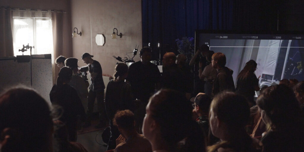 Film crew on a film set