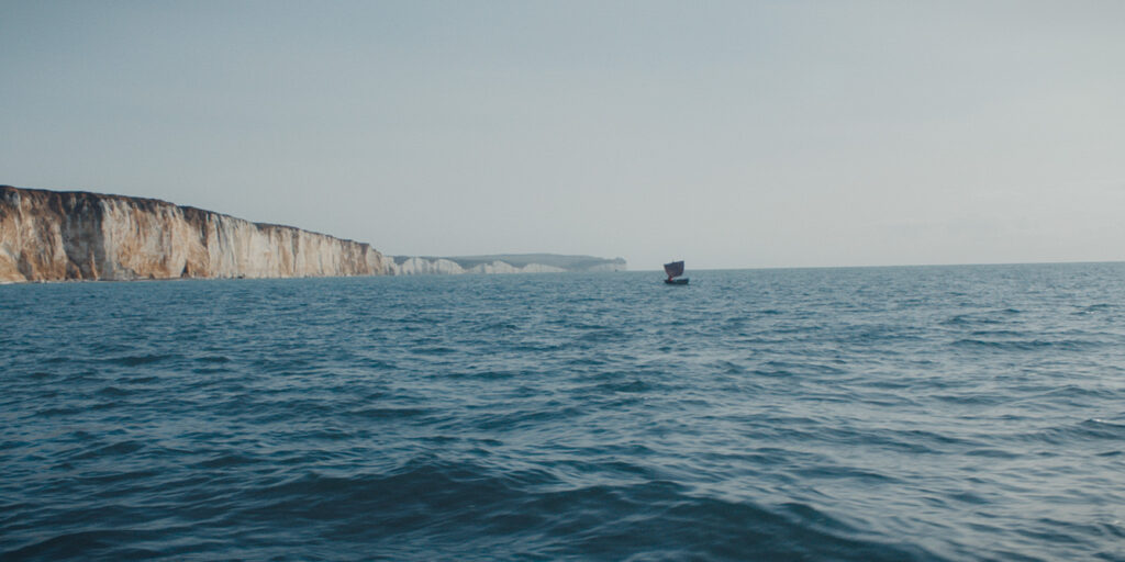 A boat at sea