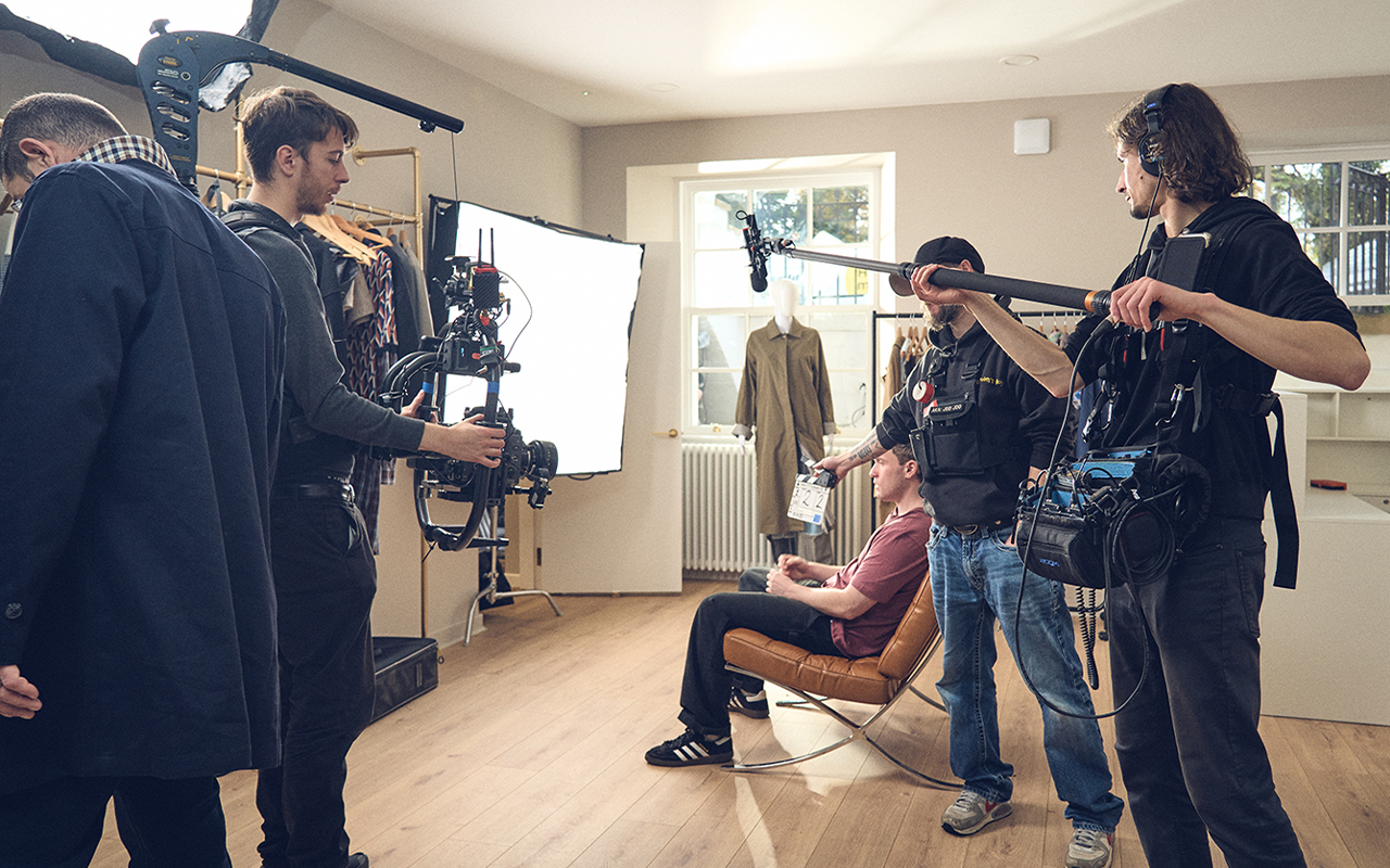 Film crew on set