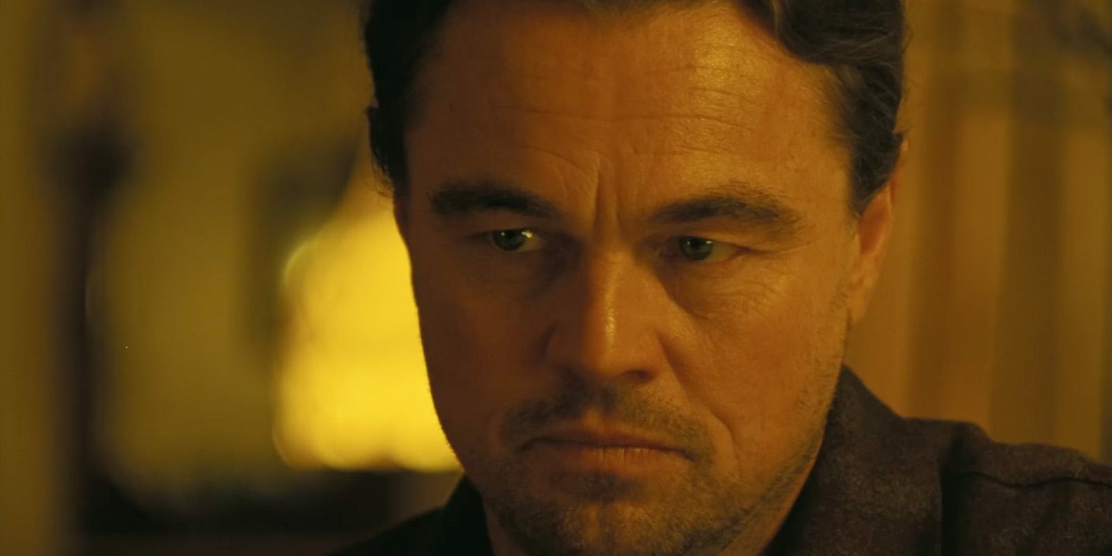 Leonardo DiCaprio looking serious