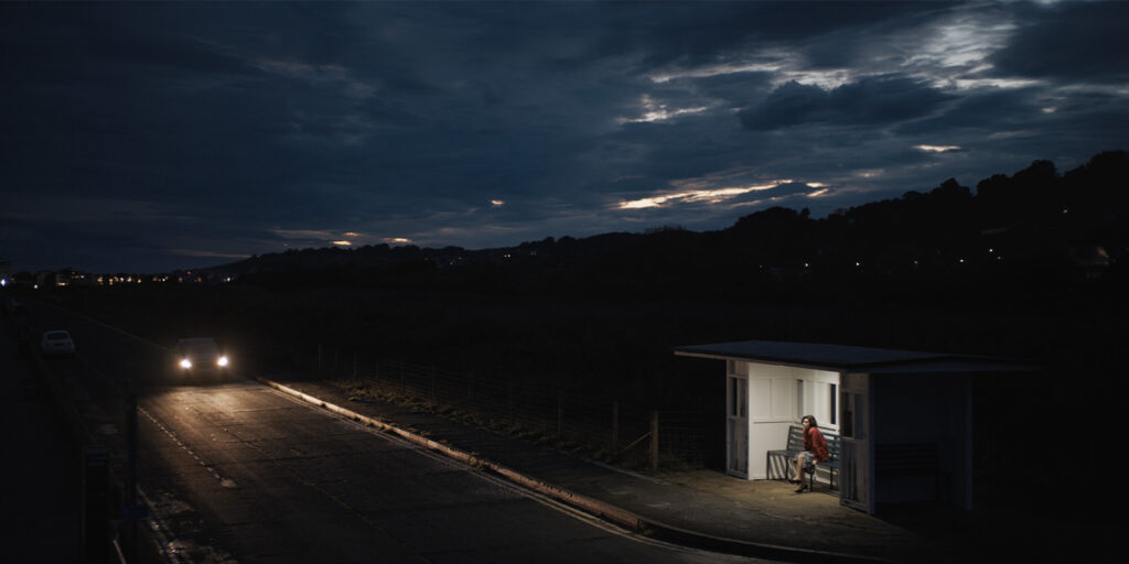 A car driving at night 