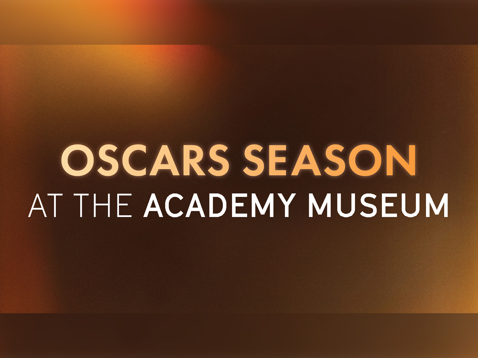 Oscars Season banner on a brown background