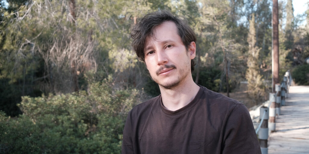 A man looking into camera